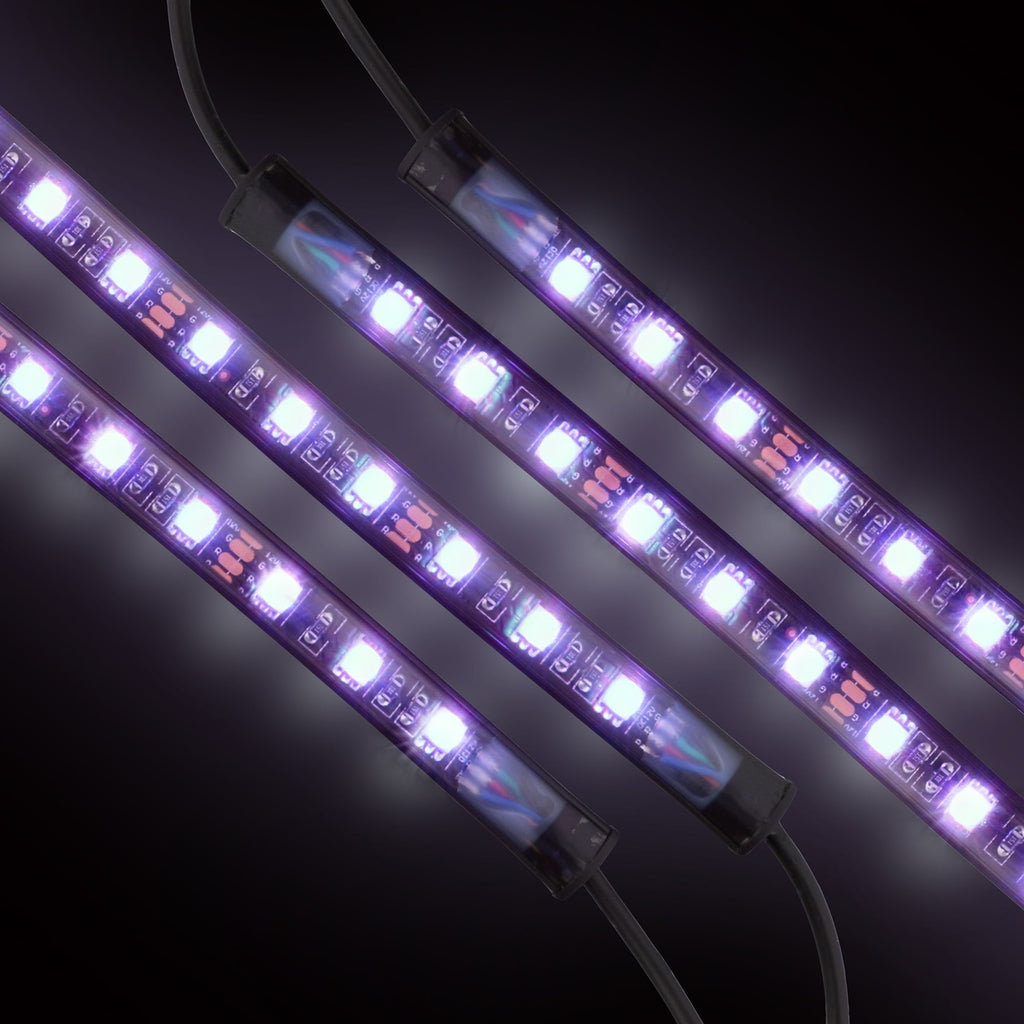 Monster LED Bluetooth Sound-Reactive Multi-Color Car Interior Lights, Customize with App, 4-Pack of 10.5" Strips