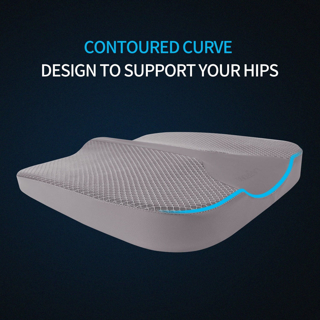 LARROUS Car Memory Foam Heightening Seat Cushion,Tailbone (Coccyx) and Lower Back Pain Relief Cushion,for Office Chair,Wheelchair and More.