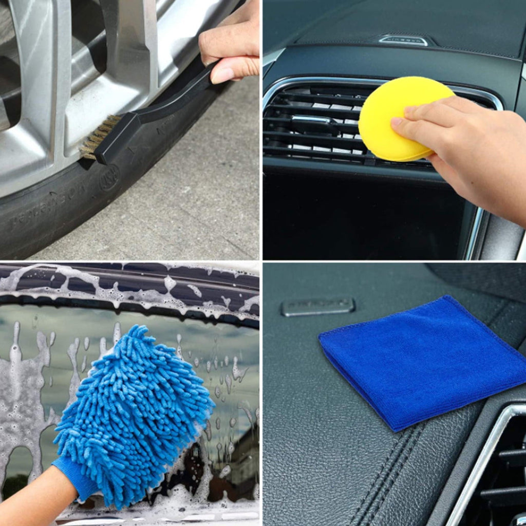 CACAGOO 26 PCS Drill Brush Attachments Car Detailing Brush Kit Automotive Cleaners