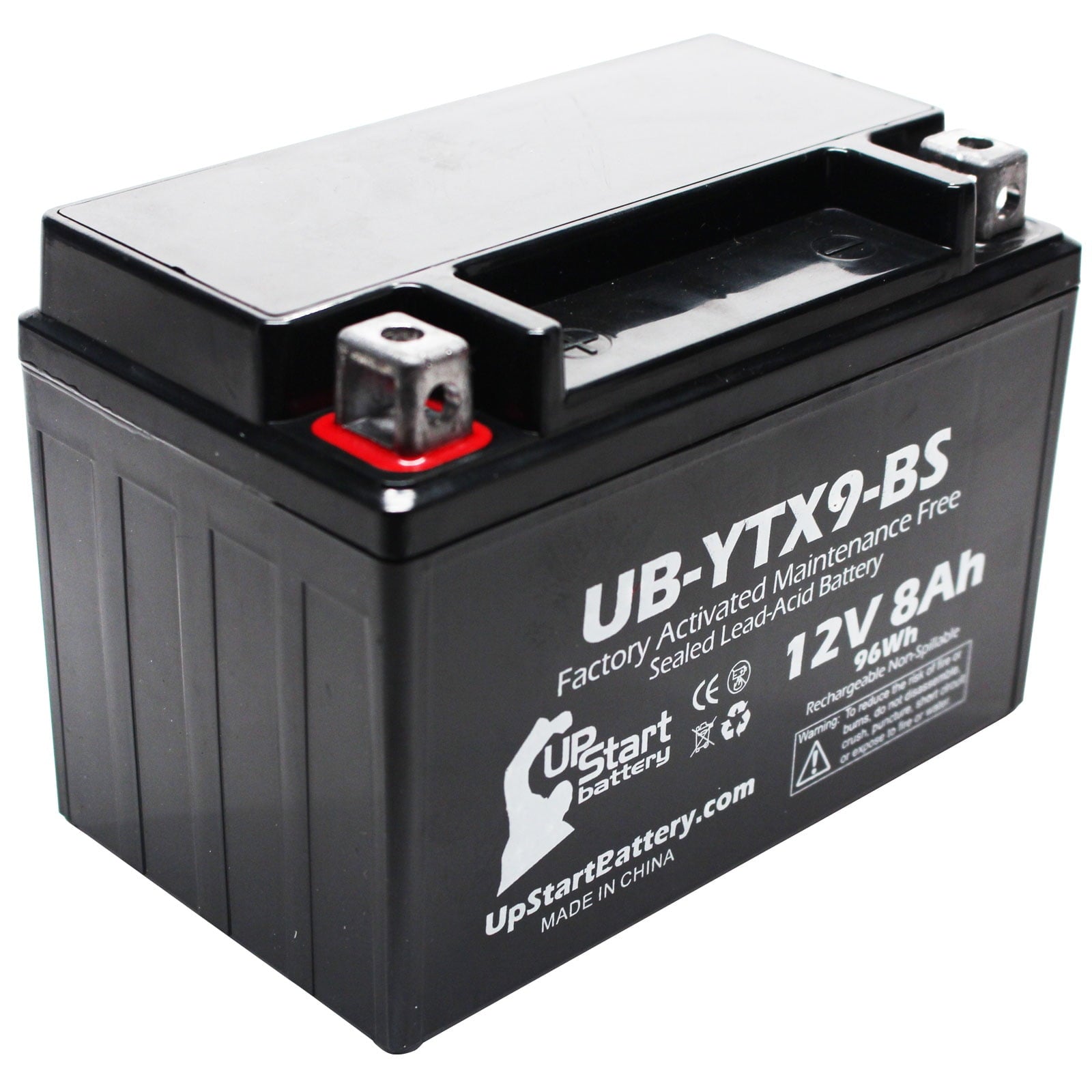 Replacement 1999 Kawasaki ZX900-C Ninja (ZX-9R) 900CC Factory Activated, Maintenance Free, Motorcycle Battery - 12V, 8Ah, UB-YTX9-BS