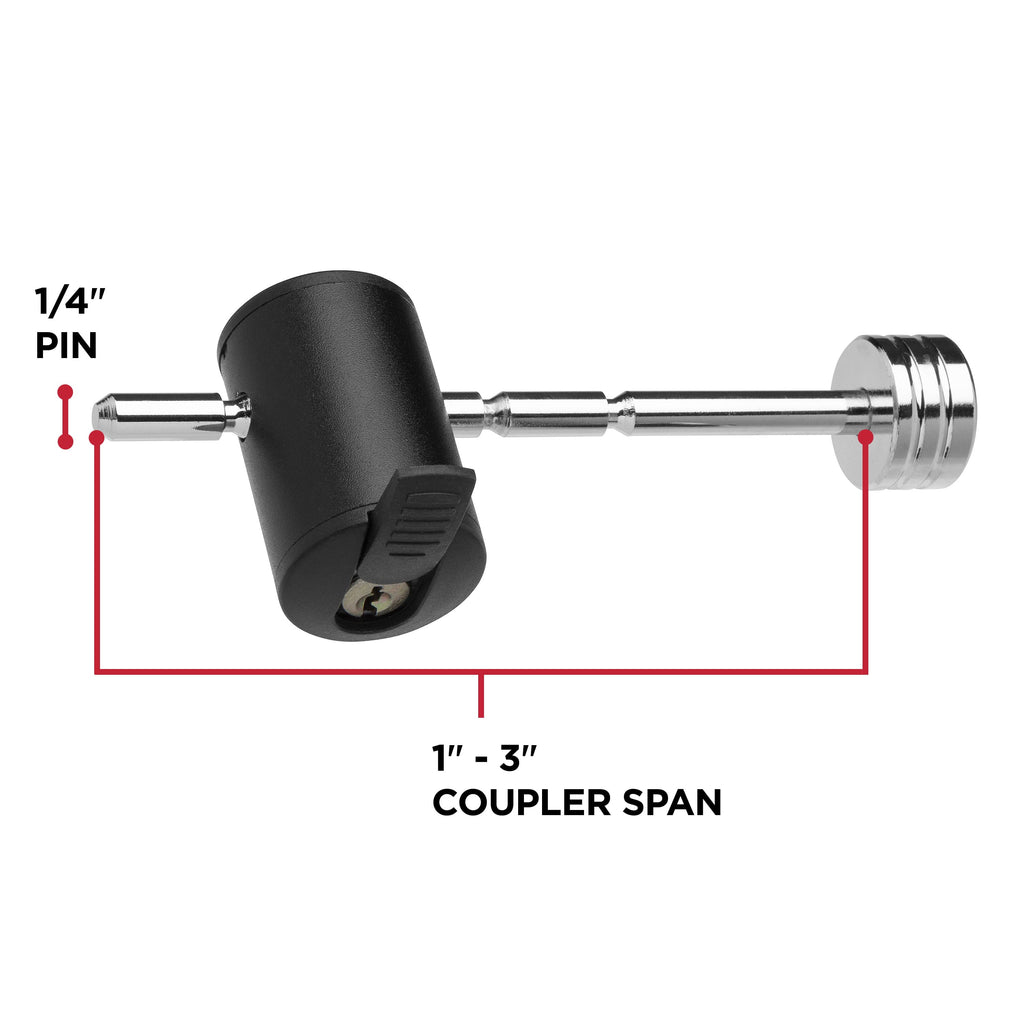 TowSmart Adjustable Coupler Locking Pin, Fits 1" to 3" Coupler Spans, Silver, 7274
