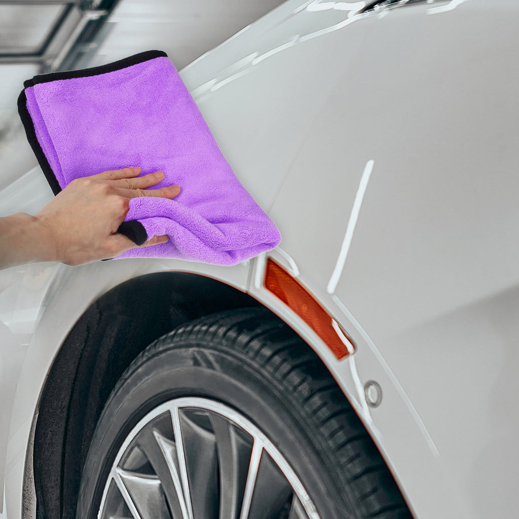 Grey Purple 80 x 60cm Microfibre Car Drying Towel Extra Large Car Cleaning Super Absorbent Car Drying Cloth Dryer 2pcs