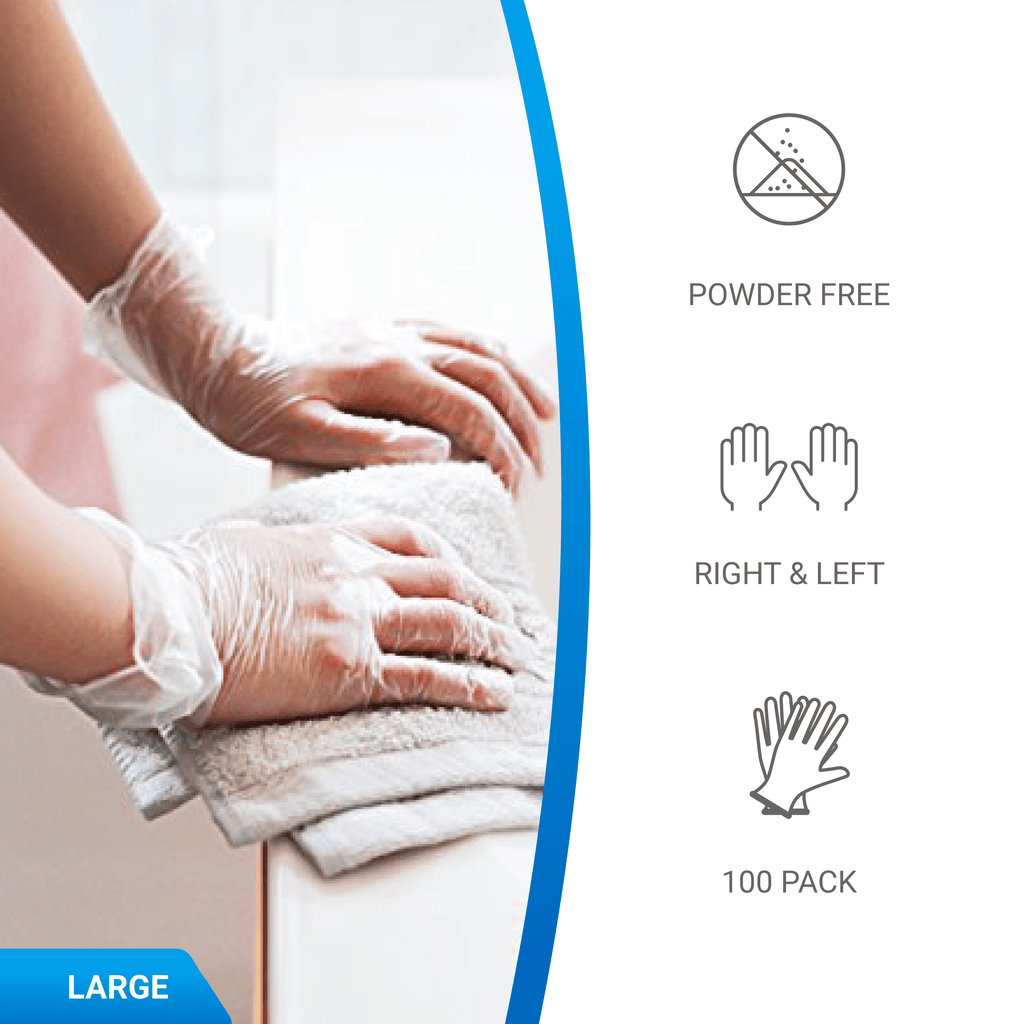 EDI Disposable Small Vinyl Gloves  - Powder-Free, Latex-Free 100