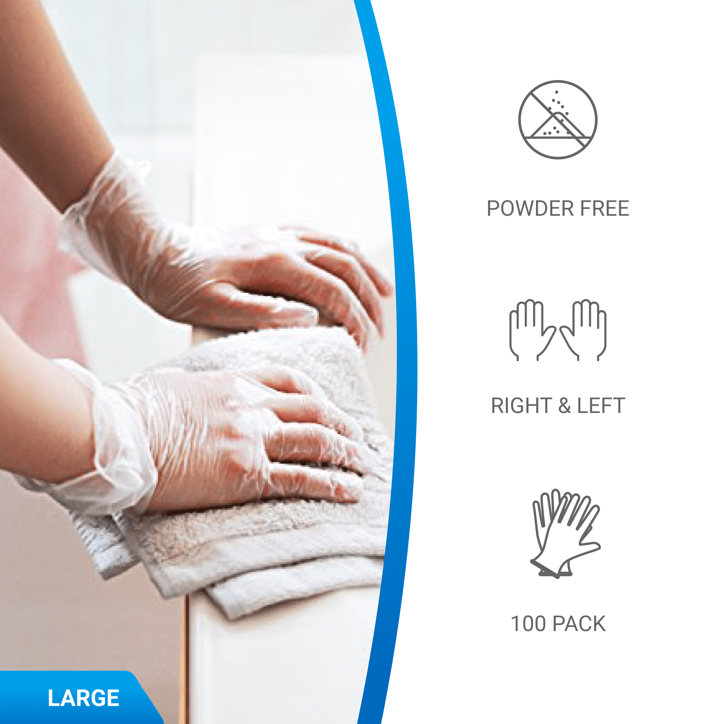 EDI Disposable Small Vinyl Gloves  - Powder-Free, Latex-Free 100