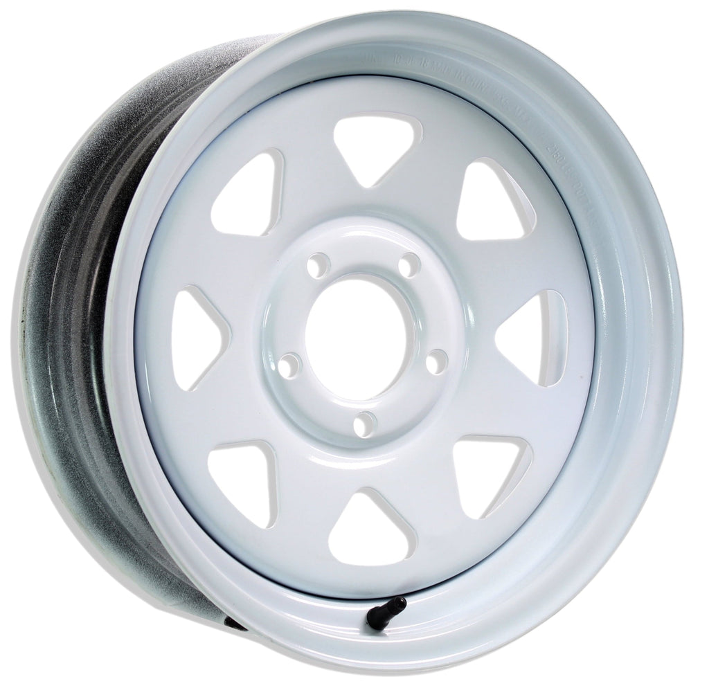 2-Pack eCustomrim Trailer Wheel White Rim 15 x 5 Spoke Style 5 Lug On 4.5 in.