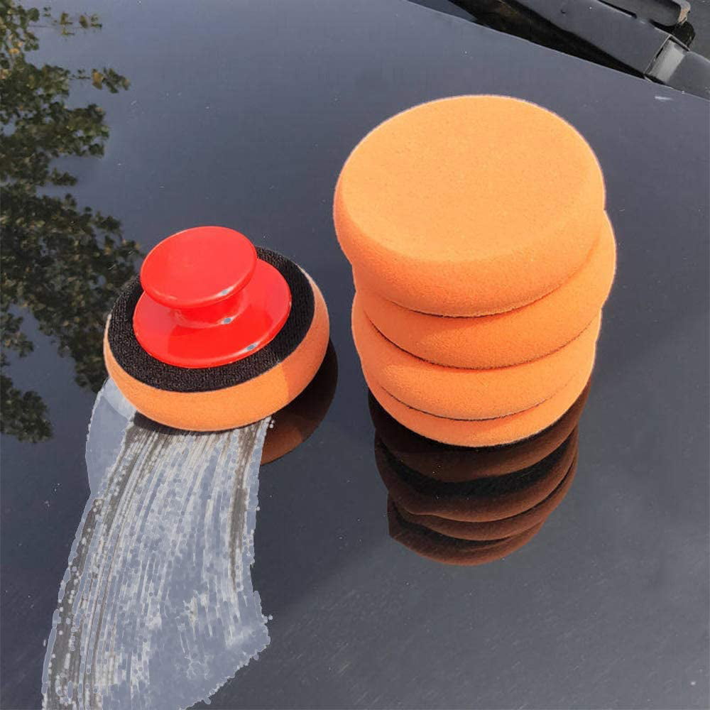 6PCS Car Wax Applicator Pads Kit- Car Detailing Tool for Waxing Kit Glaze Sealant Liquid Paste Wax Ceramic Coating , Paint and Auto Part Accessories , Car Wash Kit Cleaning Supplies