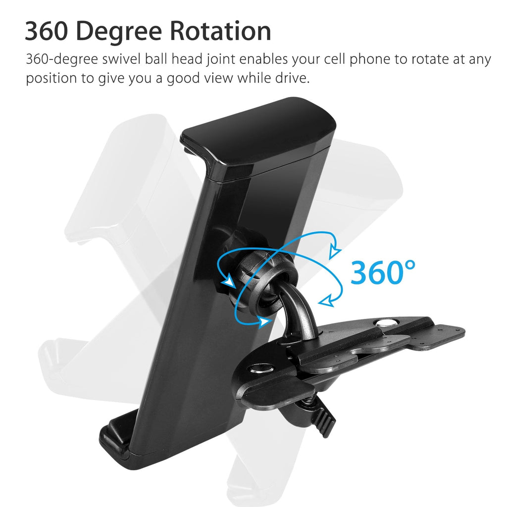 Tablet Car Mount, TSV Universal Car CD Slot Mount, 360degree Rotation Adjustable CD Player Holder Fit for 8-10" iPad Air, Pro, Samsung Tab, LG, HTC Tablets