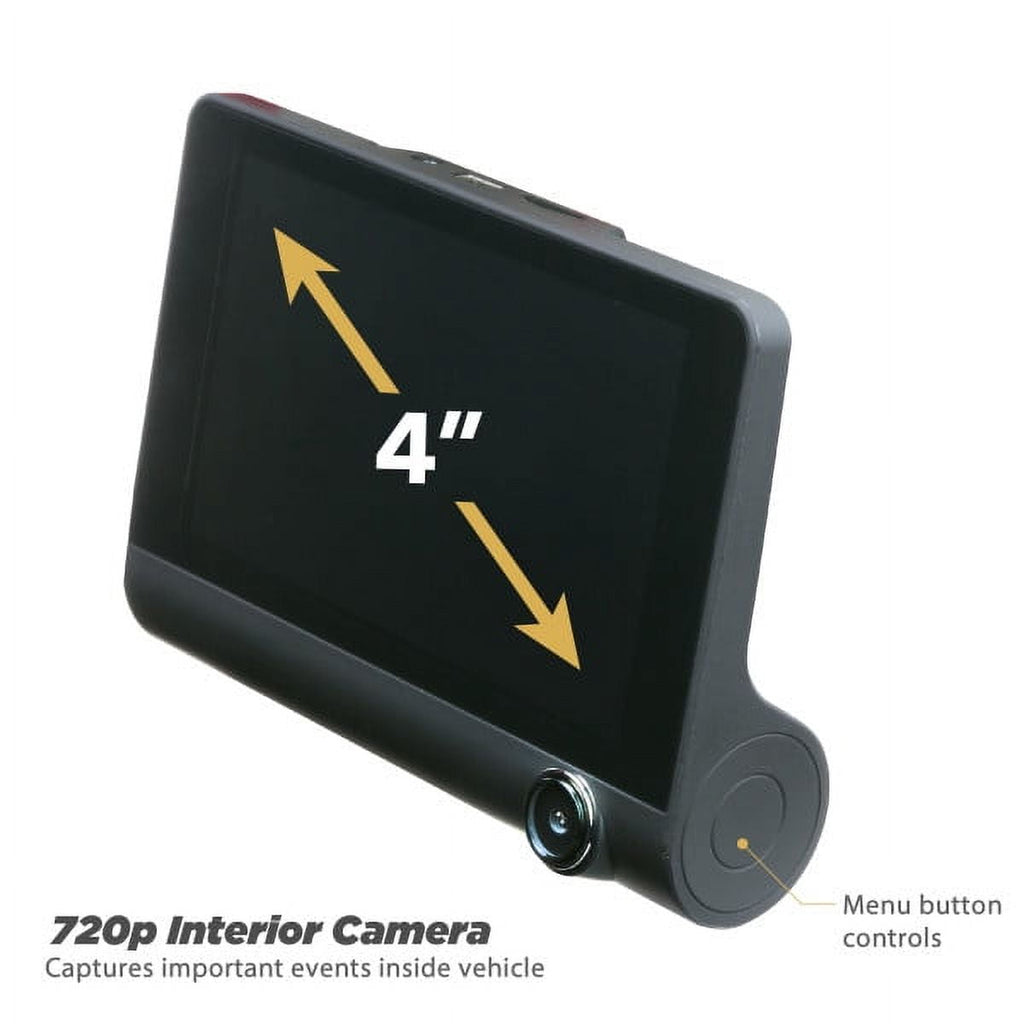 Scosche DDVR2XFHD-SP1 HD DVR Dual Front & Rear Facing Lens Suction Cup Dash Camera