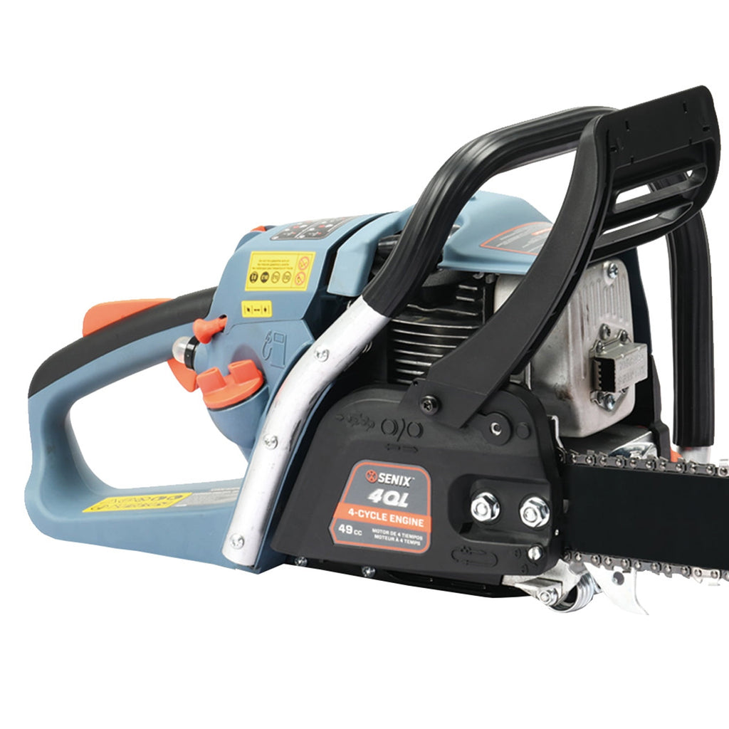 SENIX 18-inch 49 Cc 4-Cycle Gas Powered Chainsaw, Oregon Bar and Chain, CS4QL-L1