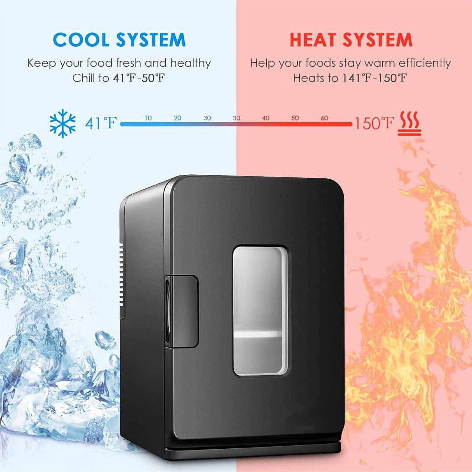 NORTHCLAN Mini Fridge, 15 Liter/33 Can Portable Cooler and Warmer Personal Refrigerator for Skincare, Food, Beverage, Medicine, Plugs for Home Outlet & 12V Car Charger Included, ETL Listed