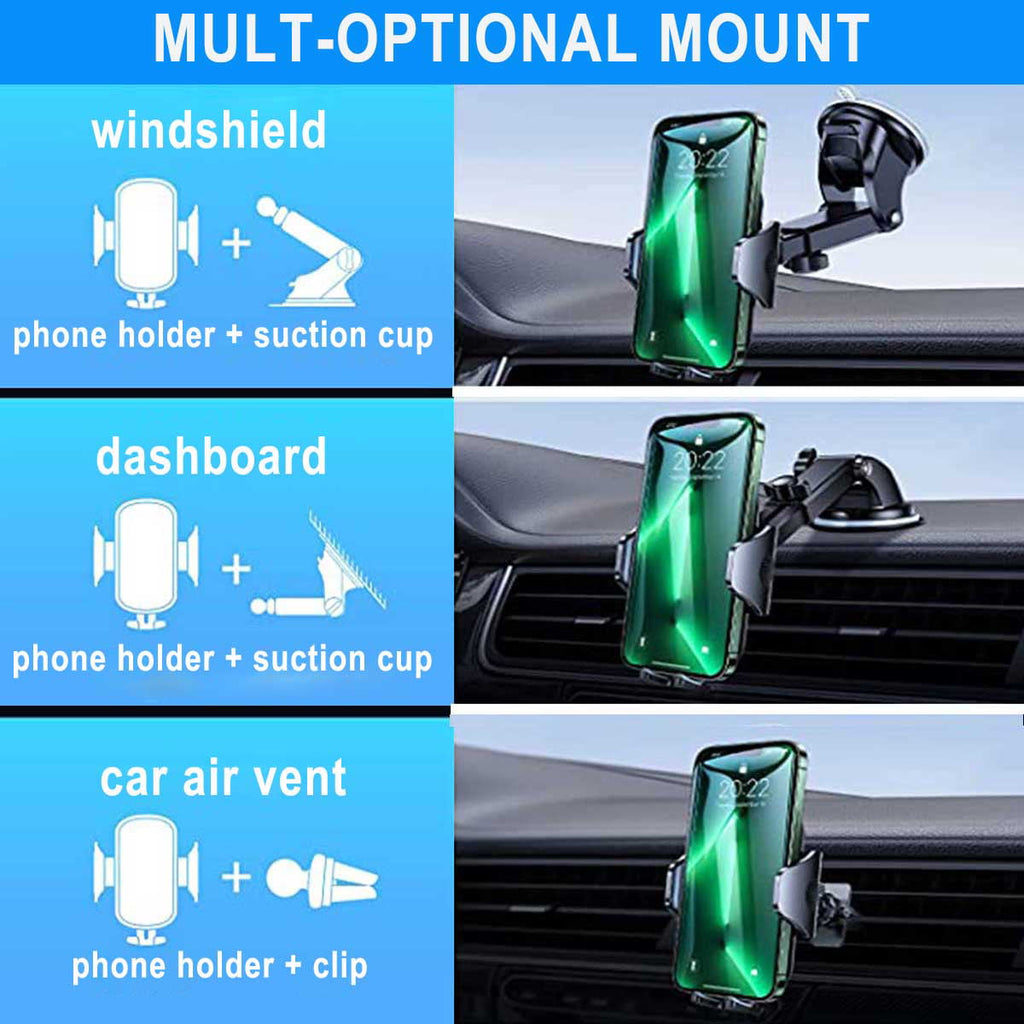 Car Phone Mount, Phone Holder for Car, Long Arm Suction Cup Phone Holder, Strong Universal Hands-Free Suction Cell Phone Holder, Car Phone Holder Mount for All Smartphone