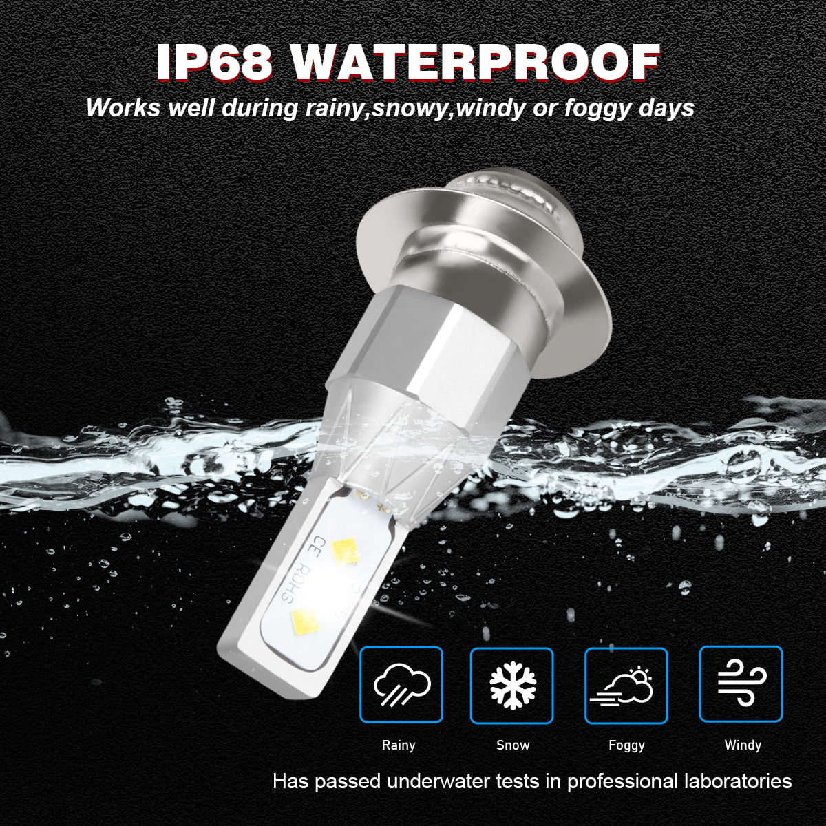2x H6M LED ATV Headlight Bulb For Honda Suzuki Kawasaki Yamaha 6000K 40W White