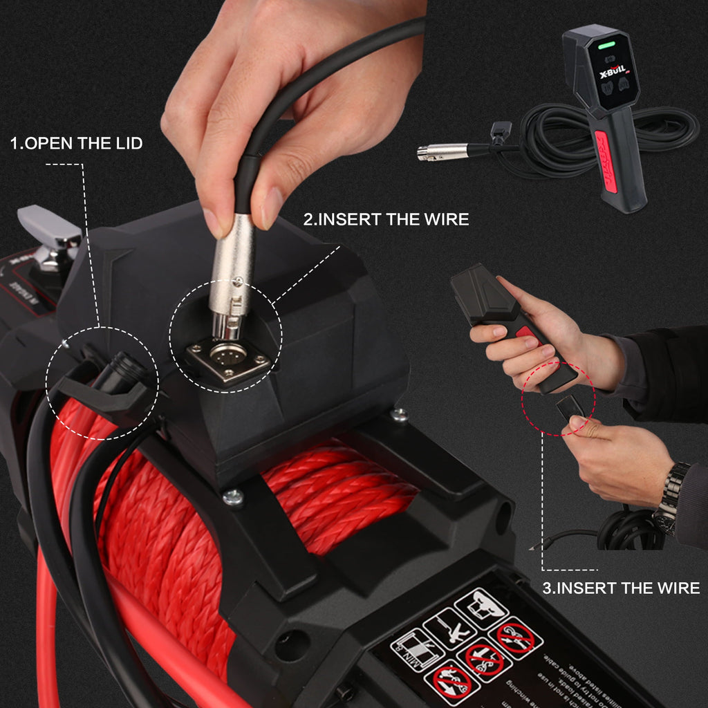 X-BULL Electric Winch XPV 14500LBS  12V Winch Synthetic Rope SUV Jeep Truck Towing 4WD Off-Road