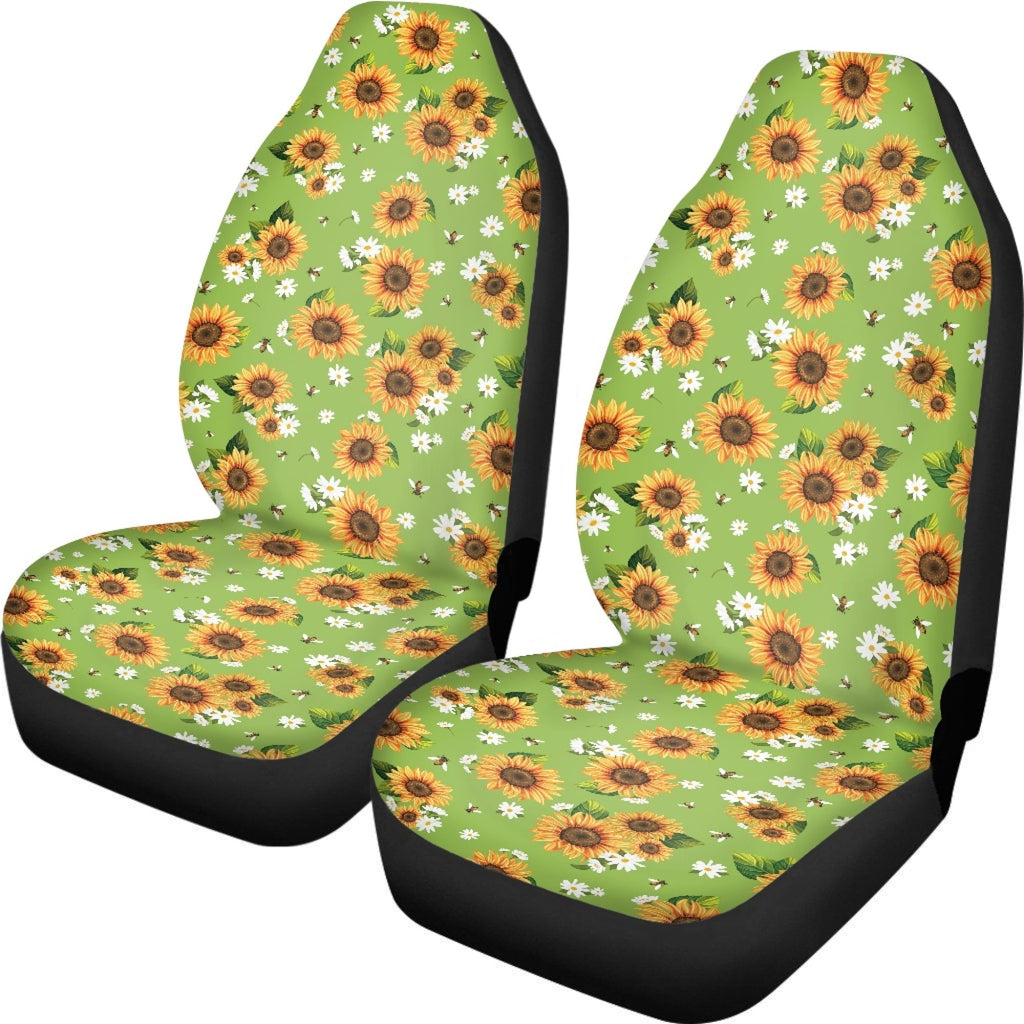 Bivenant Store 2Pcs Sunflower Styling Universal Car Seat Covers Set Waterproof Car Seat Protector Cushions Front Car Seat Covers Car Accessories Four Seasons Fit for Auto Truck Van
