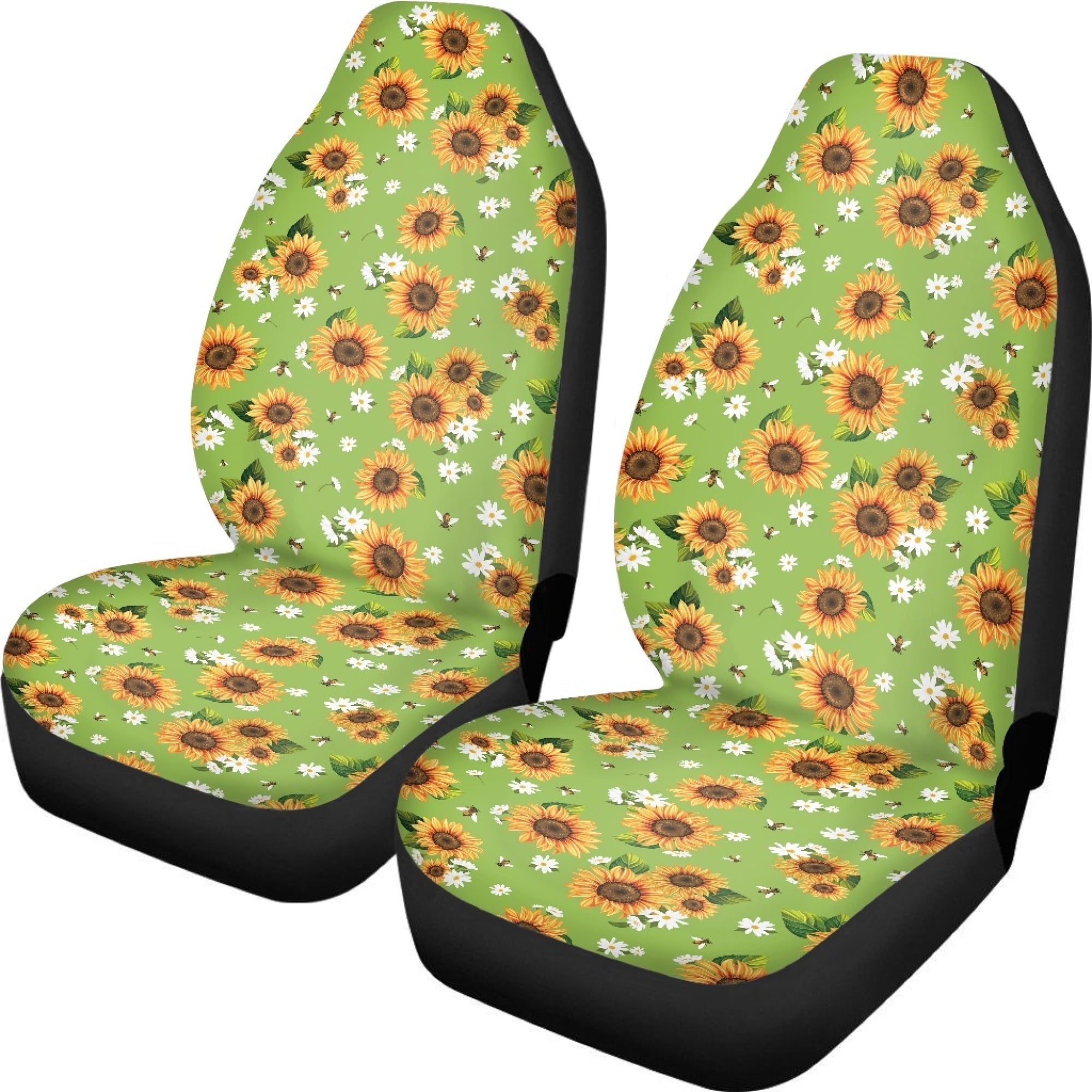Bivenant Store 2Pcs Sunflower Styling Universal Car Seat Covers Set Waterproof Car Seat Protector Cushions Front Car Seat Covers Car Accessories Four Seasons Fit for Auto Truck Van