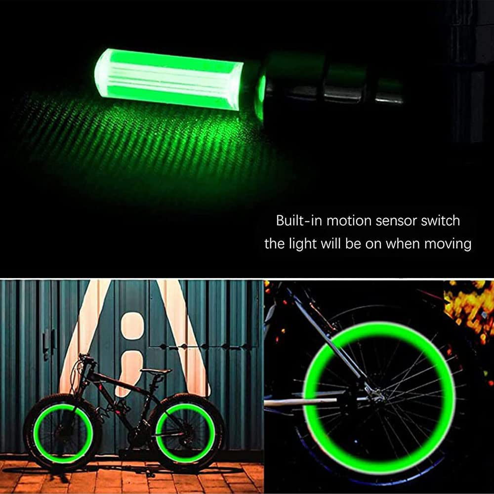 Mightlink LED Flash Tyre Wheel Lights - Bike Tire Valve Stem Caps Lights, for Car Bike Bicycle Motorcycle - 4PCS