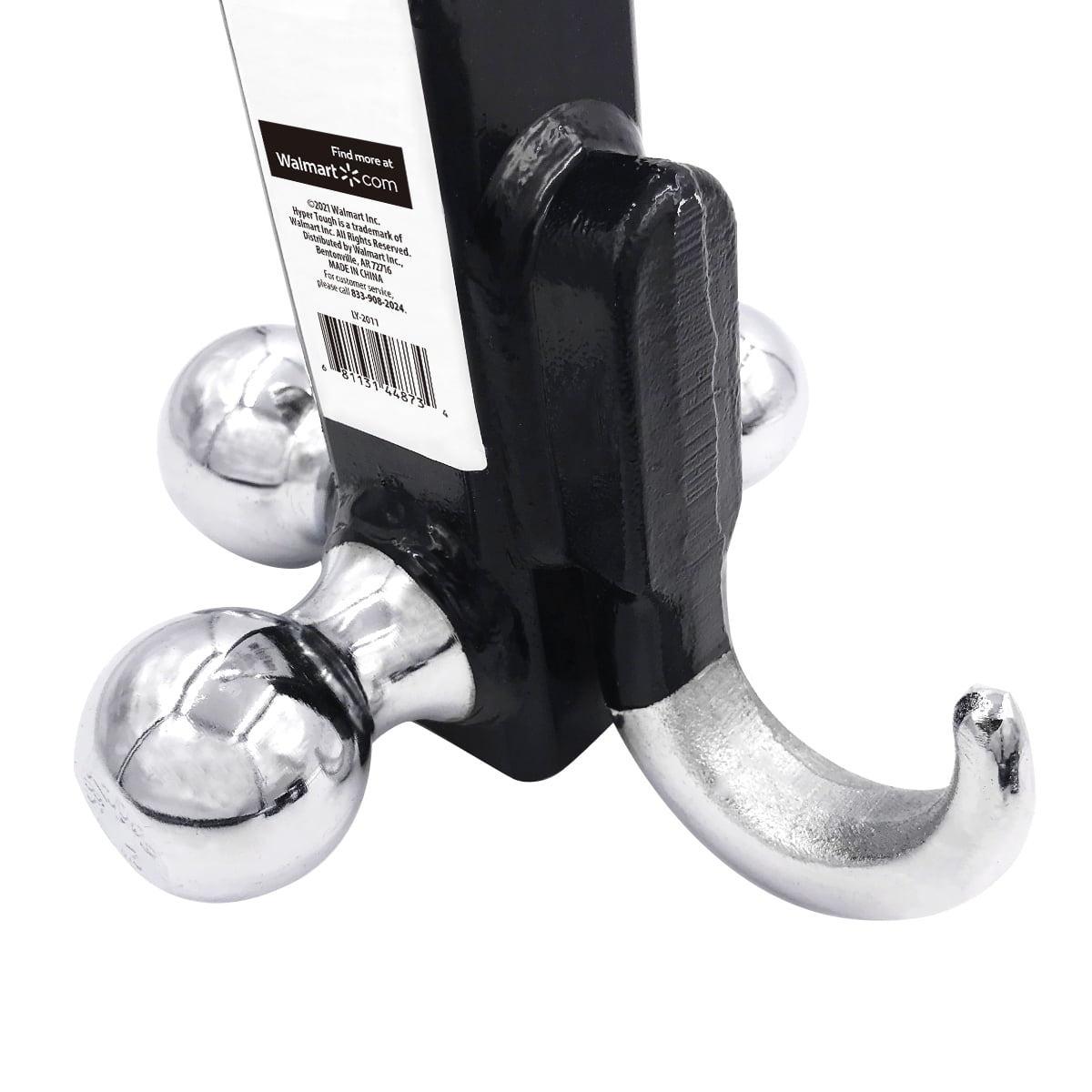 Hyper Tough Automotive Tri-Ball Mount with Hook, for Class V, 1-7/8", 2" & 2-5/16" Hitch Ball, Black