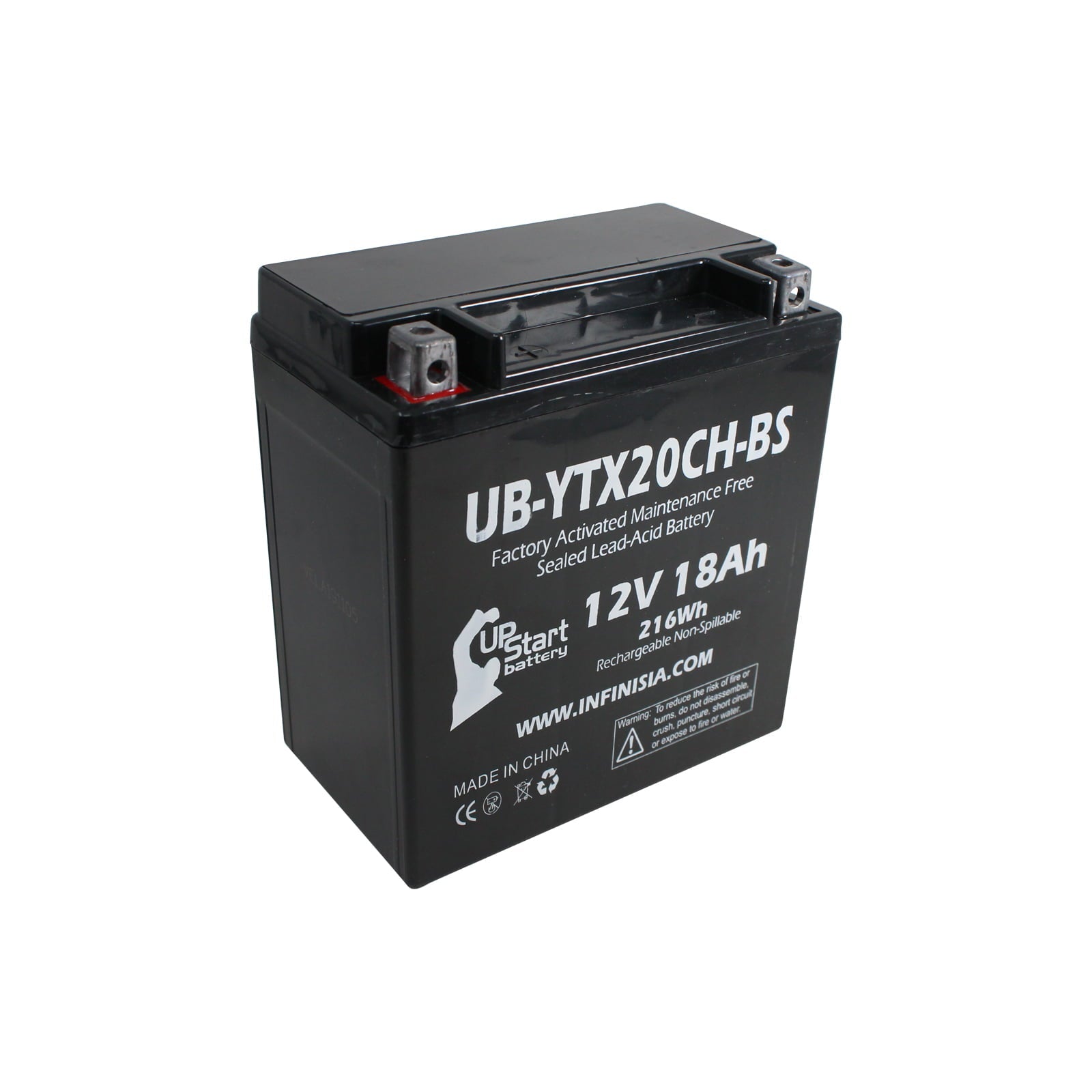 UB-YTX20CH-BS Battery Replacement for 2011 Suzuki LT-A750X King Quad 750 CC ATV - Factory Activated, Maintenance Free, Motorcycle Battery - 12V, 18AH, UpStart Battery Brand