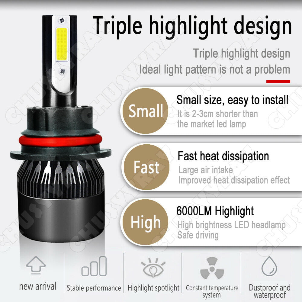 For Ford Ranger 1998-2011 6500K LED Headlight High-Low+Fog Light Bulb Combo Kit