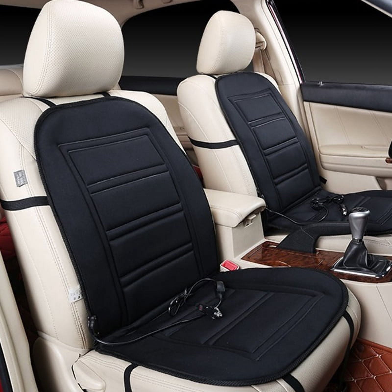 Heated Car Cushion - Auto Cover Warmer Auto Headed With Lumbar Support -Ice Cold Winter Weather Protector Heater Temperature Controller For , Trucks, Suv