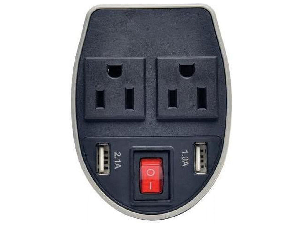 Tripp Lite 200W Car Power Inverter with 2 Outlets & 2 USB Charging Ports, Cup Holder Design (PV200CUSB)