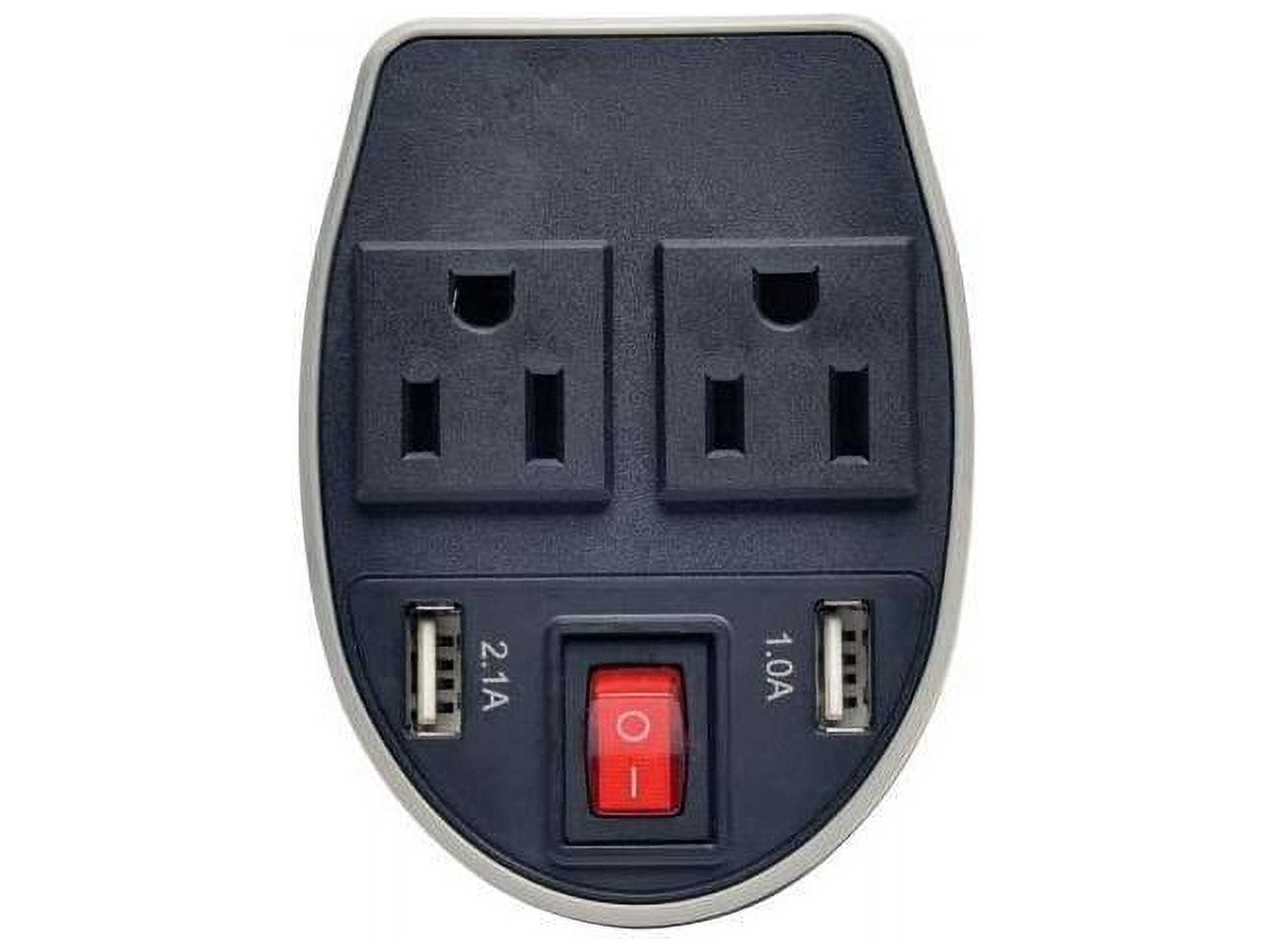 Tripp Lite 200W Car Power Inverter with 2 Outlets & 2 USB Charging Ports, Cup Holder Design (PV200CUSB)