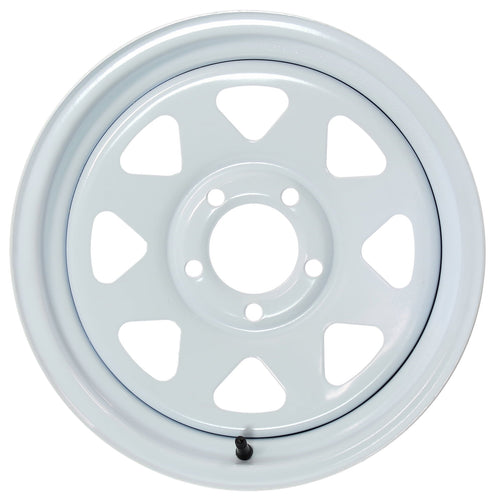 2-Pack eCustomrim Trailer Wheel White Rim 15 x 5 Spoke Style 5 Lug On 4.5 in.