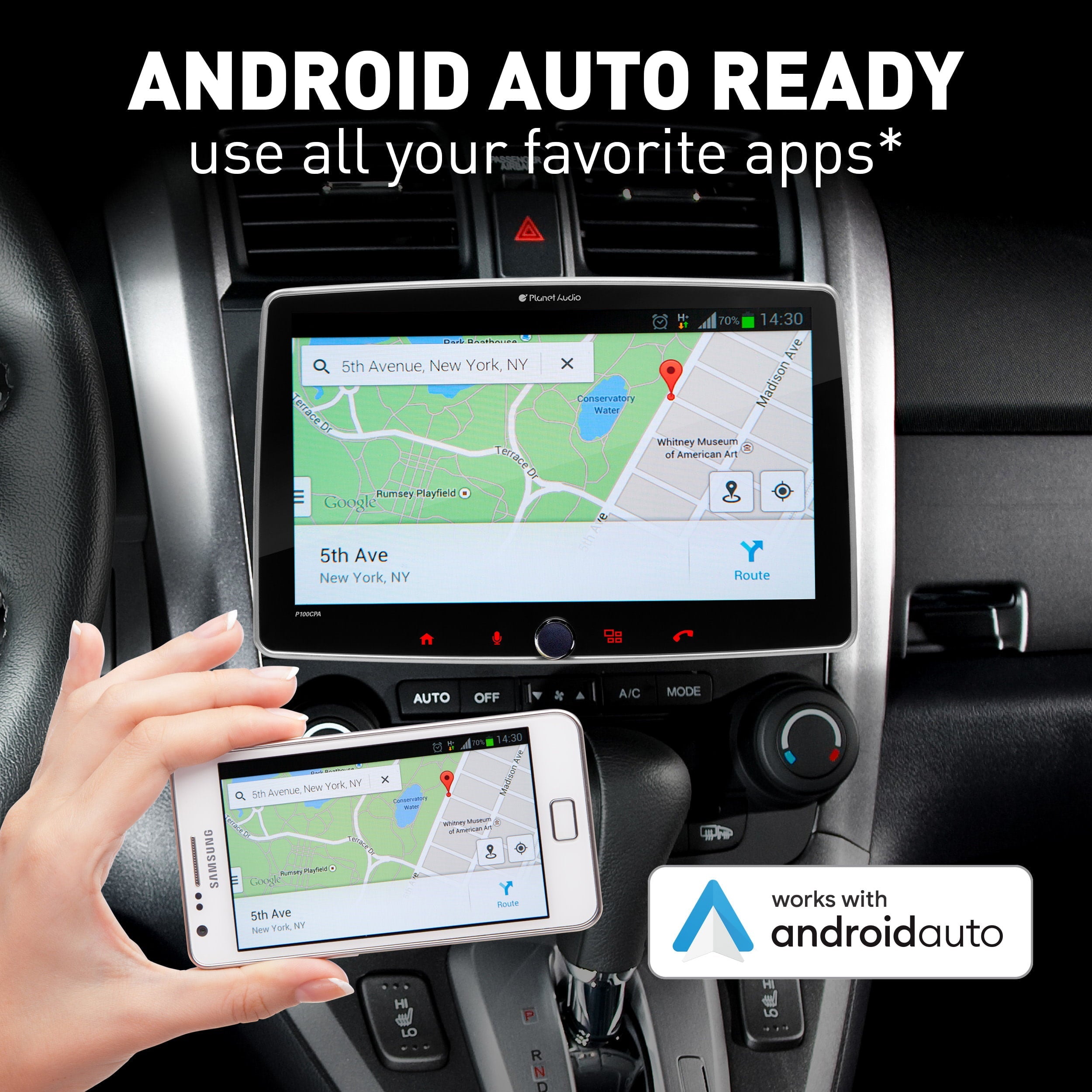 Planet Audio P100CPAC Apple CarPlay Android Auto Car Audio Stereo System