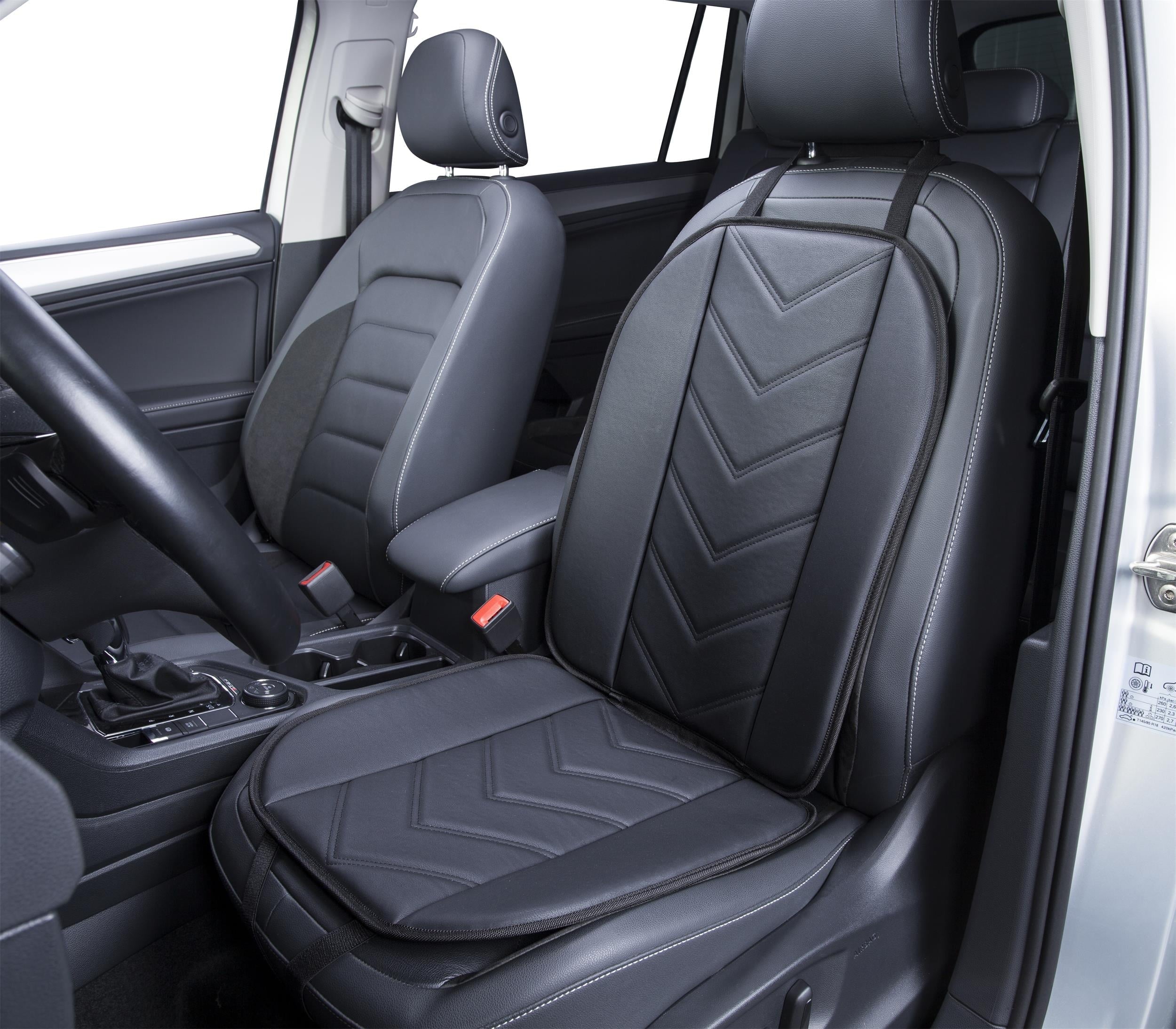 Auto Drive 1PC Full Size Seat Cushion Leather Black - Universal Fit, 20CUWM11