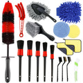 JTWEEN 18pcs Car Wash Cleaning Tools Kit Car Detailing Set,Car Wash Kit Interior and Exterior with Car Detail Brushes, Tire Brush, Towels