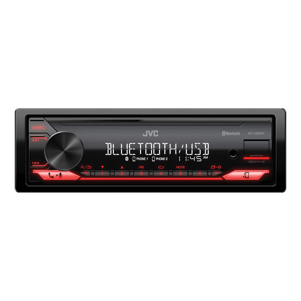 JVC KD-X280BT KD-X280BT Car In-Dash Unit, Single-DIN Digital Media Receiver with Bluetooth