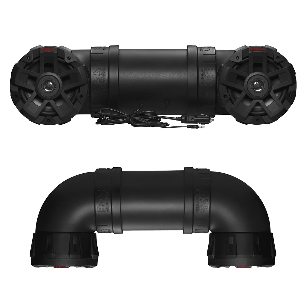 Restored BOSS Audio Systems ATV6.5B ATV UTV Weatherproof Sound System 6.5 Inch Speakers, 1 Inch Tweeters, Builtin Amplifier, Bluetooth, Easy Installation for 12V (Refurbished)