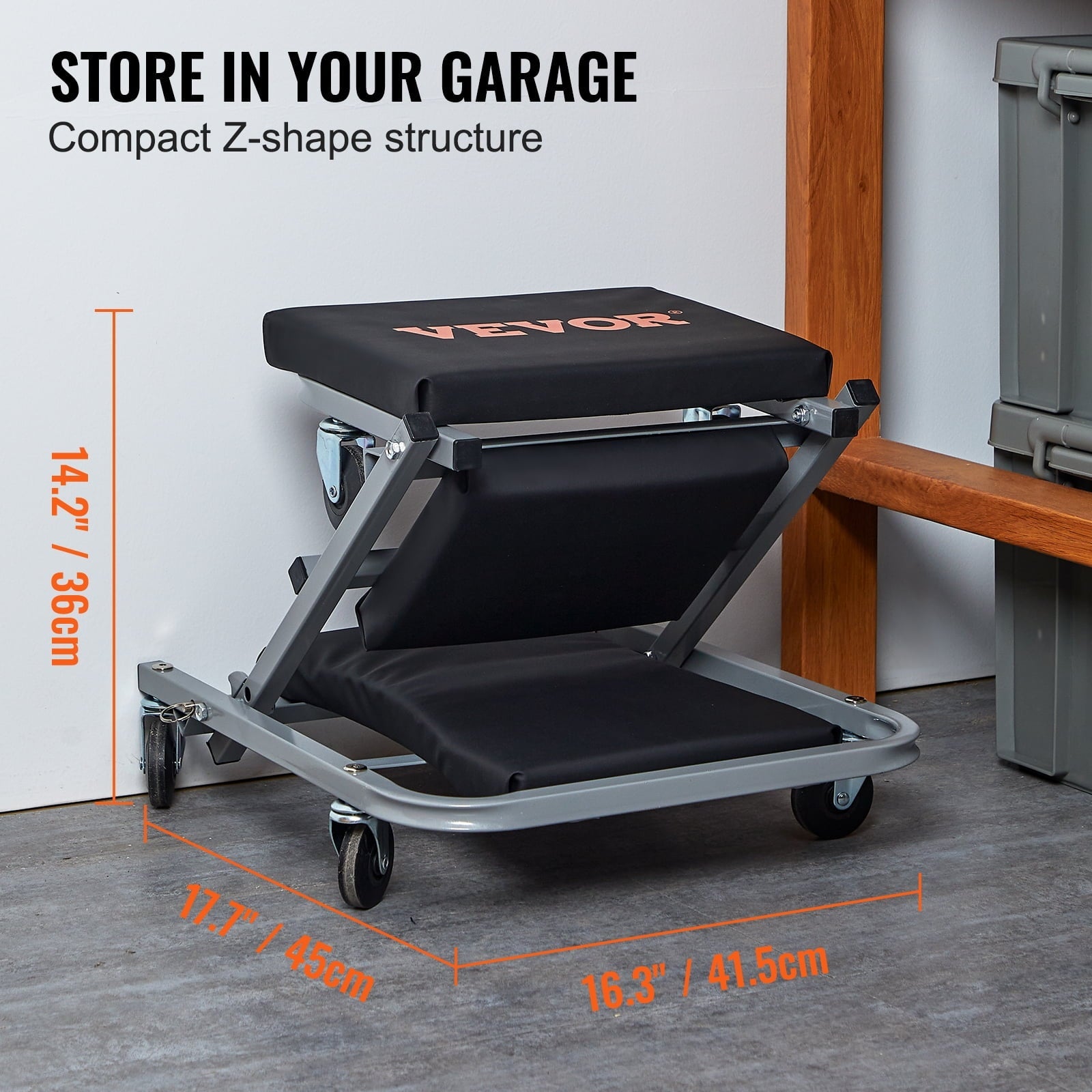 BENTISM 36'' 2 in 1 Z Creeper 300LBS Mechanic Rolling Garage/Shop Seat Low Profile Stool for Auto Repair