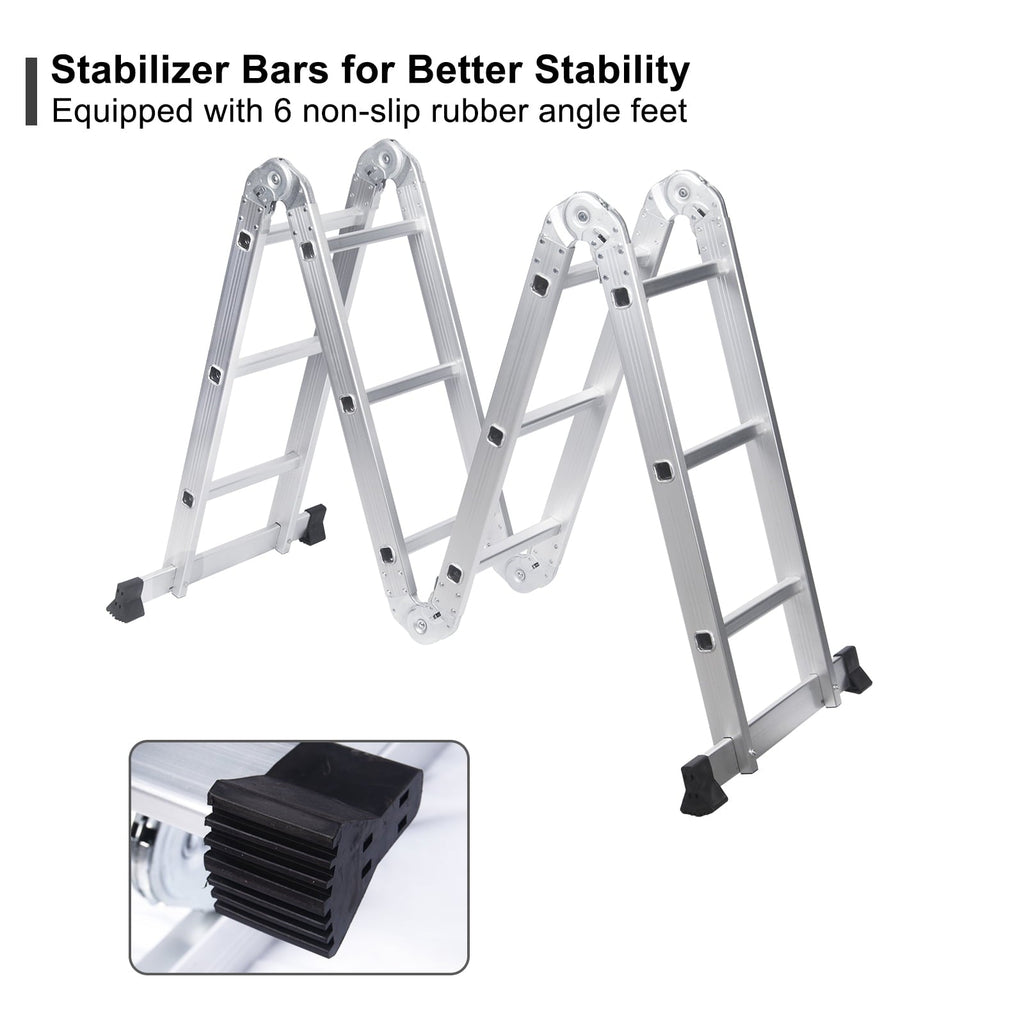 Comie 330lb 12.5ft Multi Purpose Aluminum Folding Step Ladder