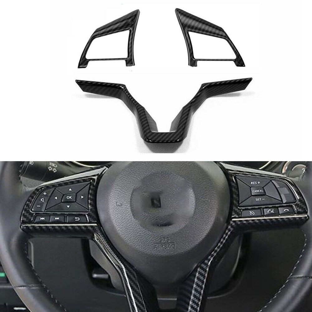 3pcs Carbon fiber Look Steering Wheel Trim For Nissan Sentra 2020 2021