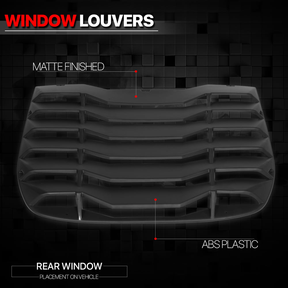 Black Rear Window Louver Sun Shade Cover Vent for 09-20 Nissan 370z Fairlady Z34 10 11 12 13 14 15 16 17 18