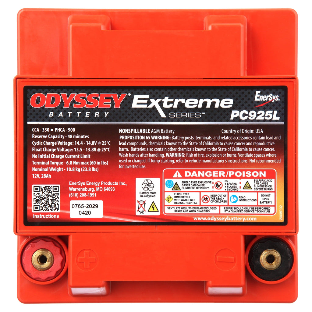 Odyssey Extreme PC925L Powersports Battery (Left Hand Positive)