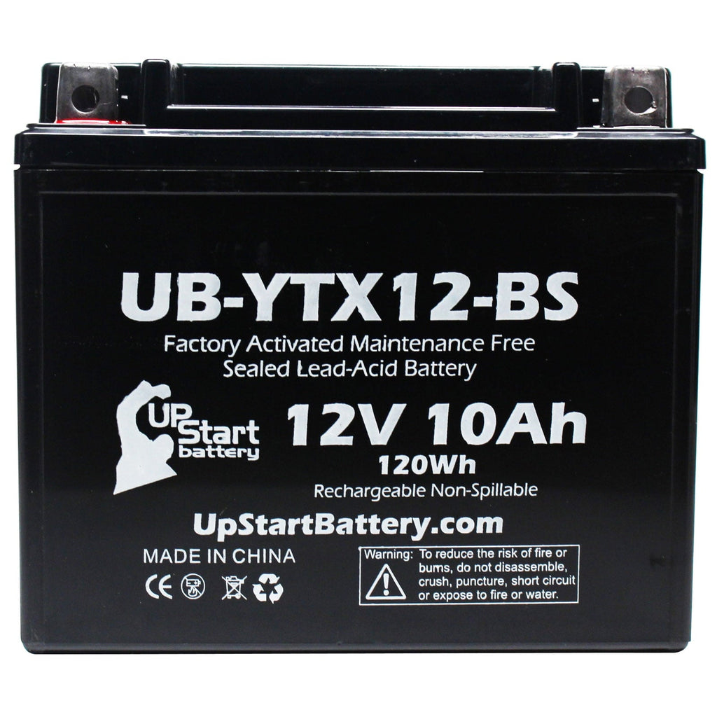 UpStart Battery Replacement 2011 Suzuki DL650 V-Strom 650 CC Factory Activated, Maintenance Free, Motorcycle Battery - 12V, 10Ah, UB-YTX12-BS