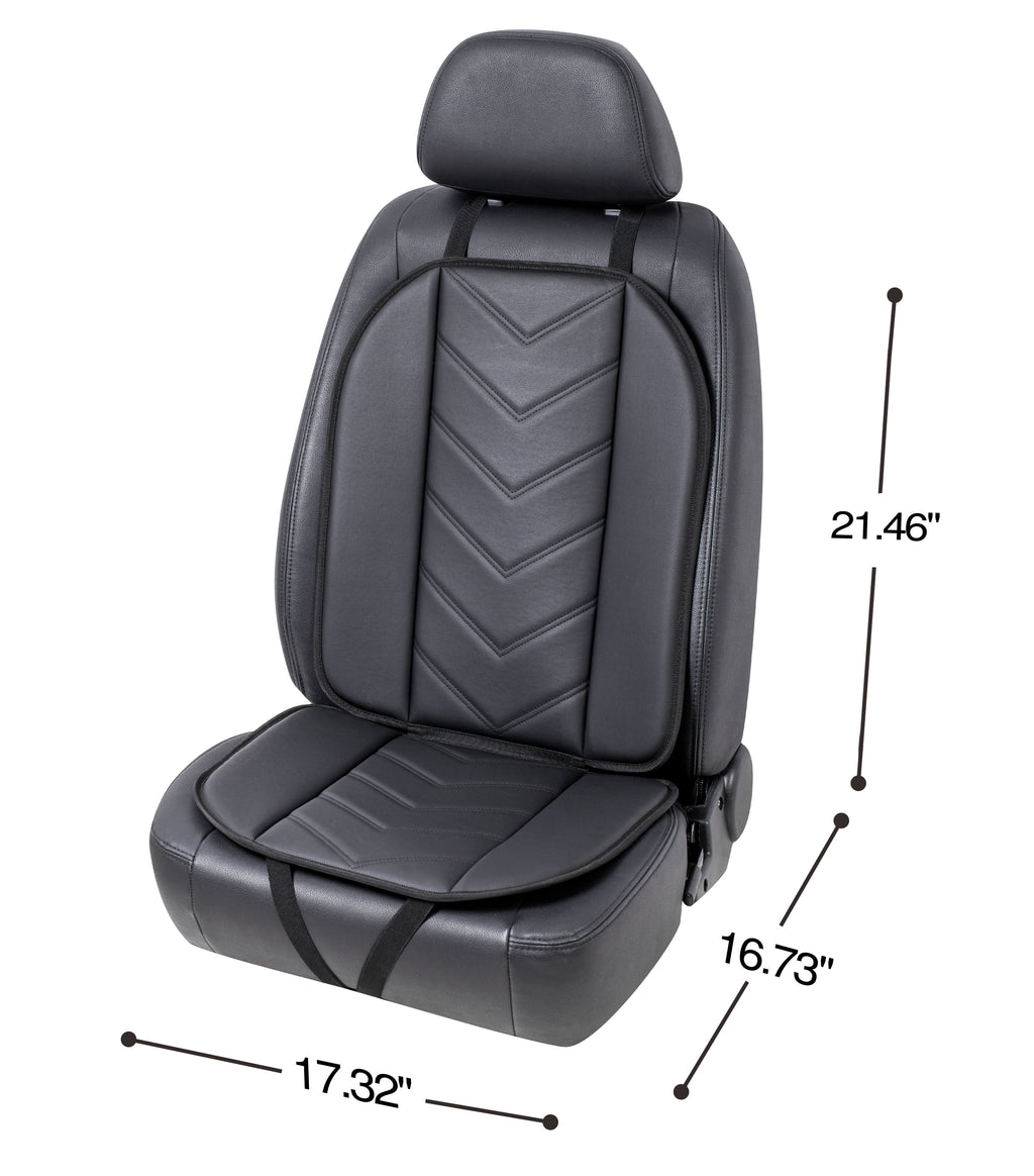 Auto Drive 1PC Full Size Seat Cushion Leather Black - Universal Fit, 20CUWM11