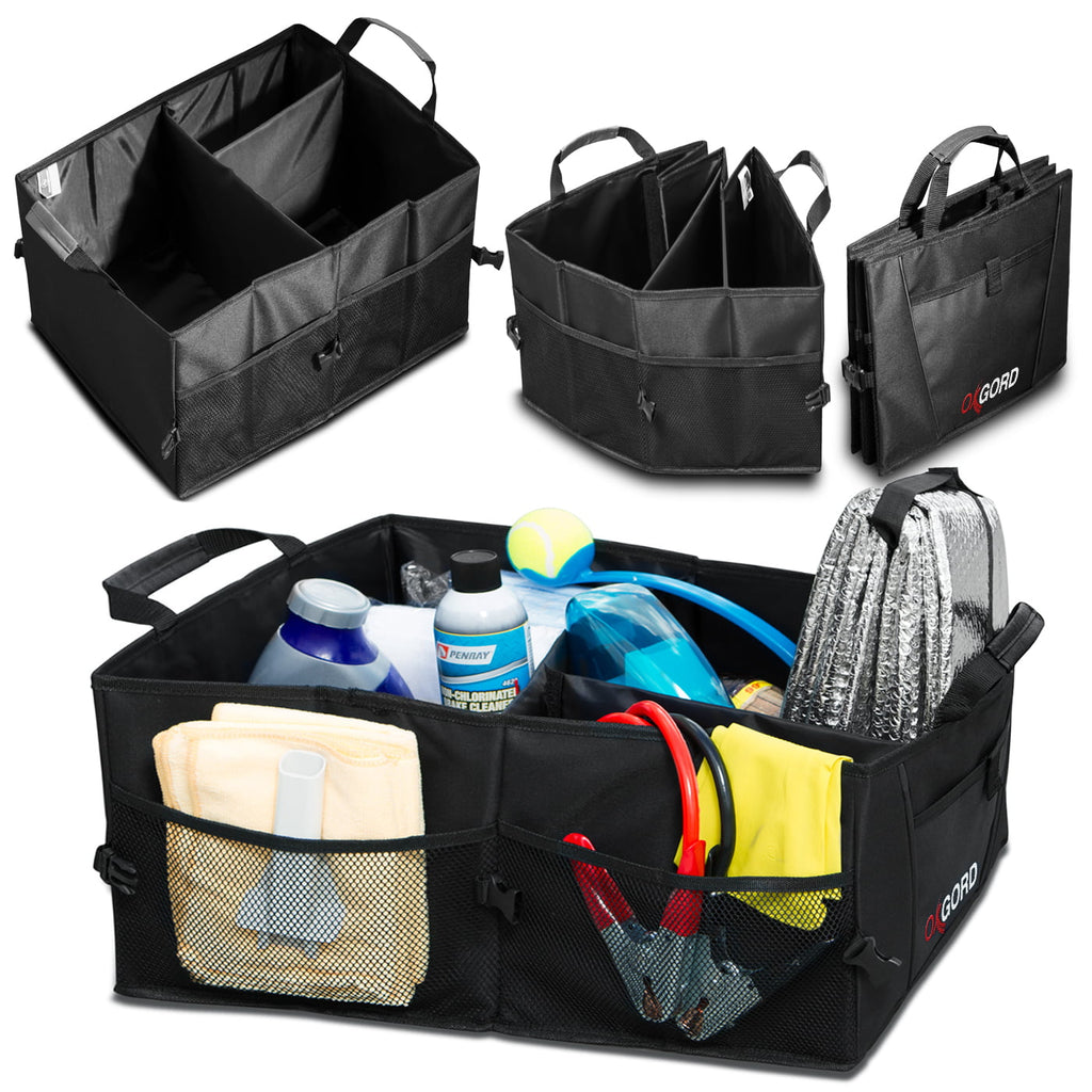 OxGord Auto Trunk Storage Organizer Bin with Pockets (10" Height, 15" Widht, Depth 21")