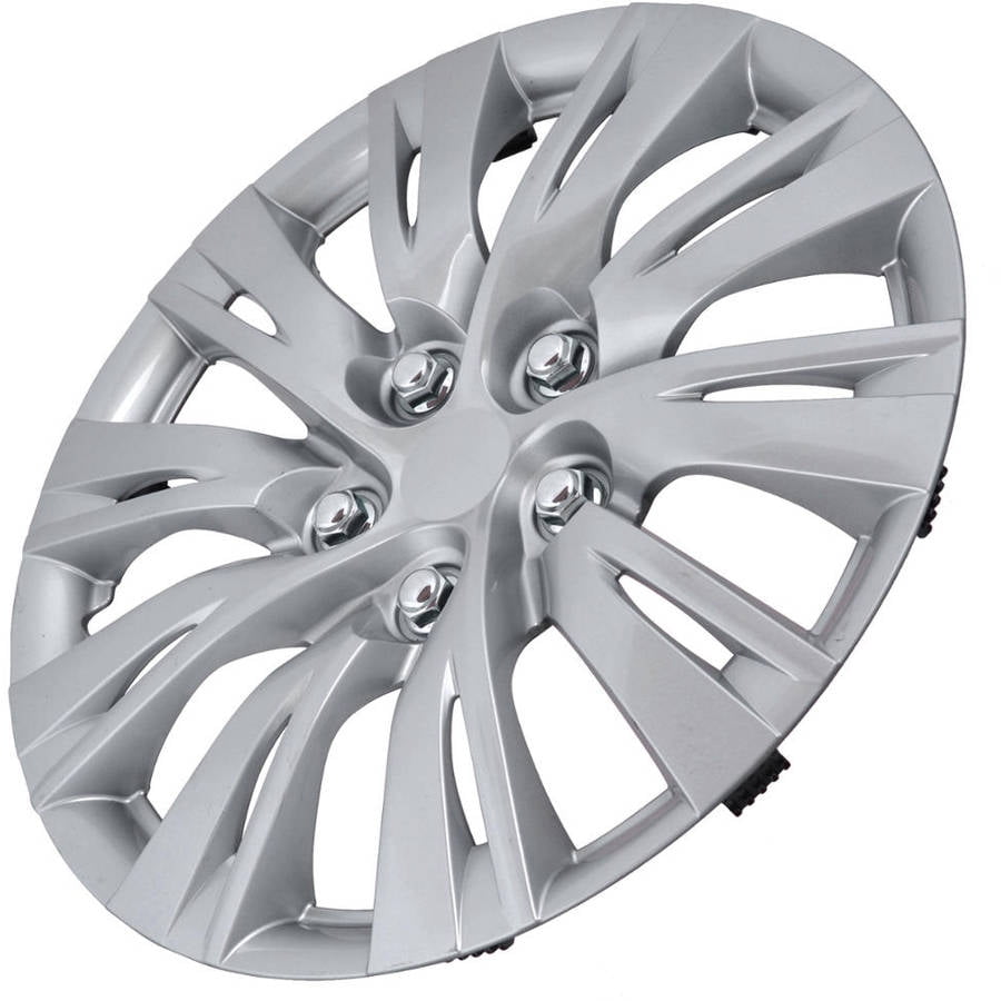BDK 2012, 2013 Toyota Camry Style Hubcaps Wheel Cover, 16" Silver Replica Cover, 4 Pieces, ABS Plastic