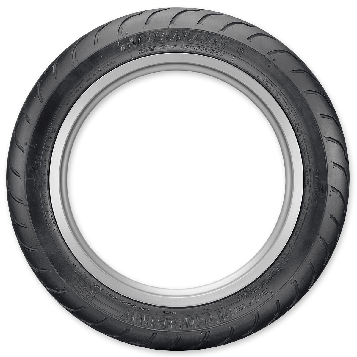 Dunlop American Elite Front Motorcycle Tire 130/80B-17 (65H) Black Wall