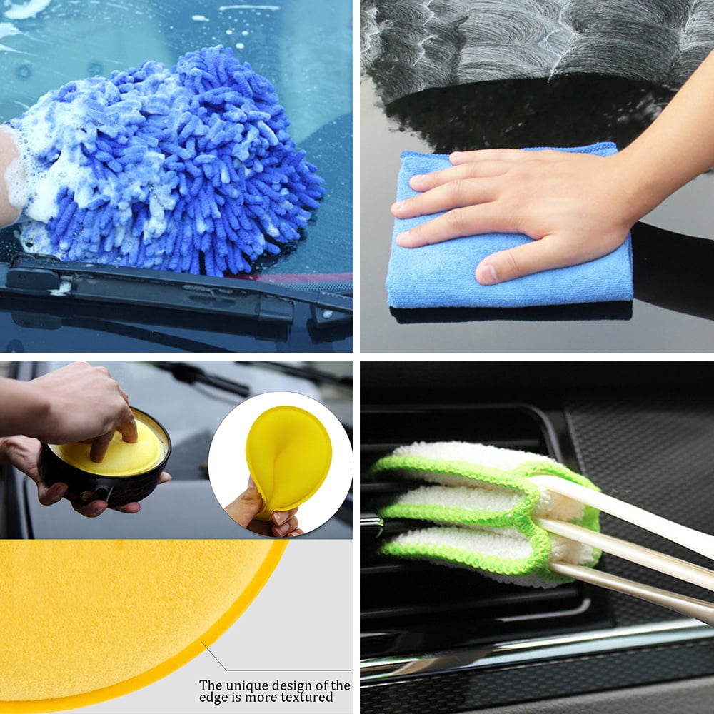 HOTBEST 13pcs Detailing Brush Set, Brush Car Detailing Kit, Car Brush Detailing Brush Set Dirt Dust Clean Brushes For Car Interior Exterior Leather Air ents Cleaning