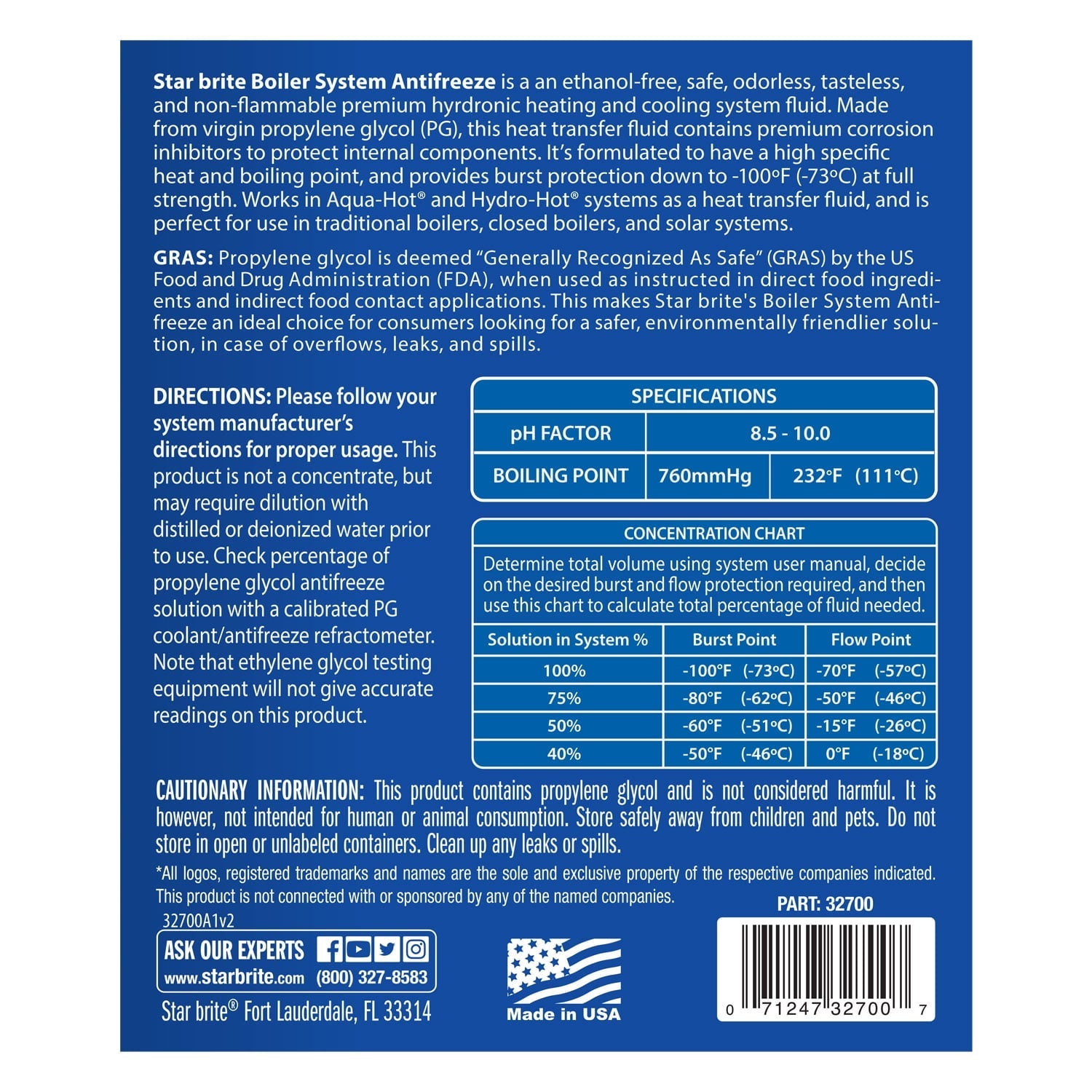 STAR BRITE RV Boiler System Antifreeze -100 - 1 GAL
