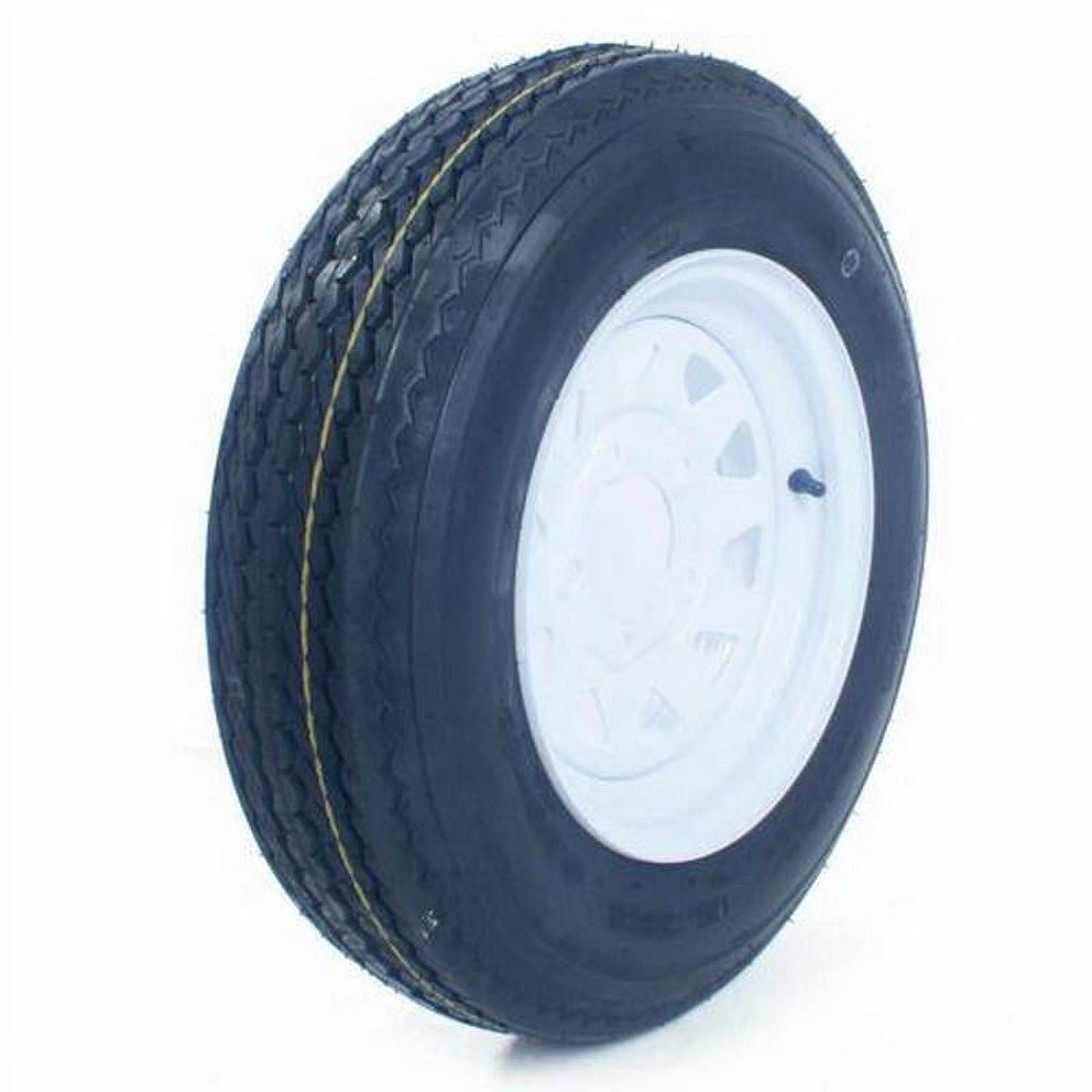 Ktaxon Set of 2 5.30-12 LRC Bias Trailer Tires, 12" 5 Lug White STP Wheels 5.30x12