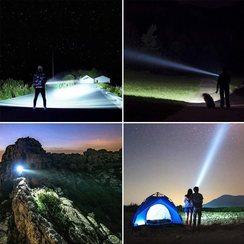 AYMZ Rechargeable Spotlight,120000 Lumen LED Handheld Spotlight 10000mAh High Power Waterproof Flashlight with Foldable Tripod for Hunting Boat Camping