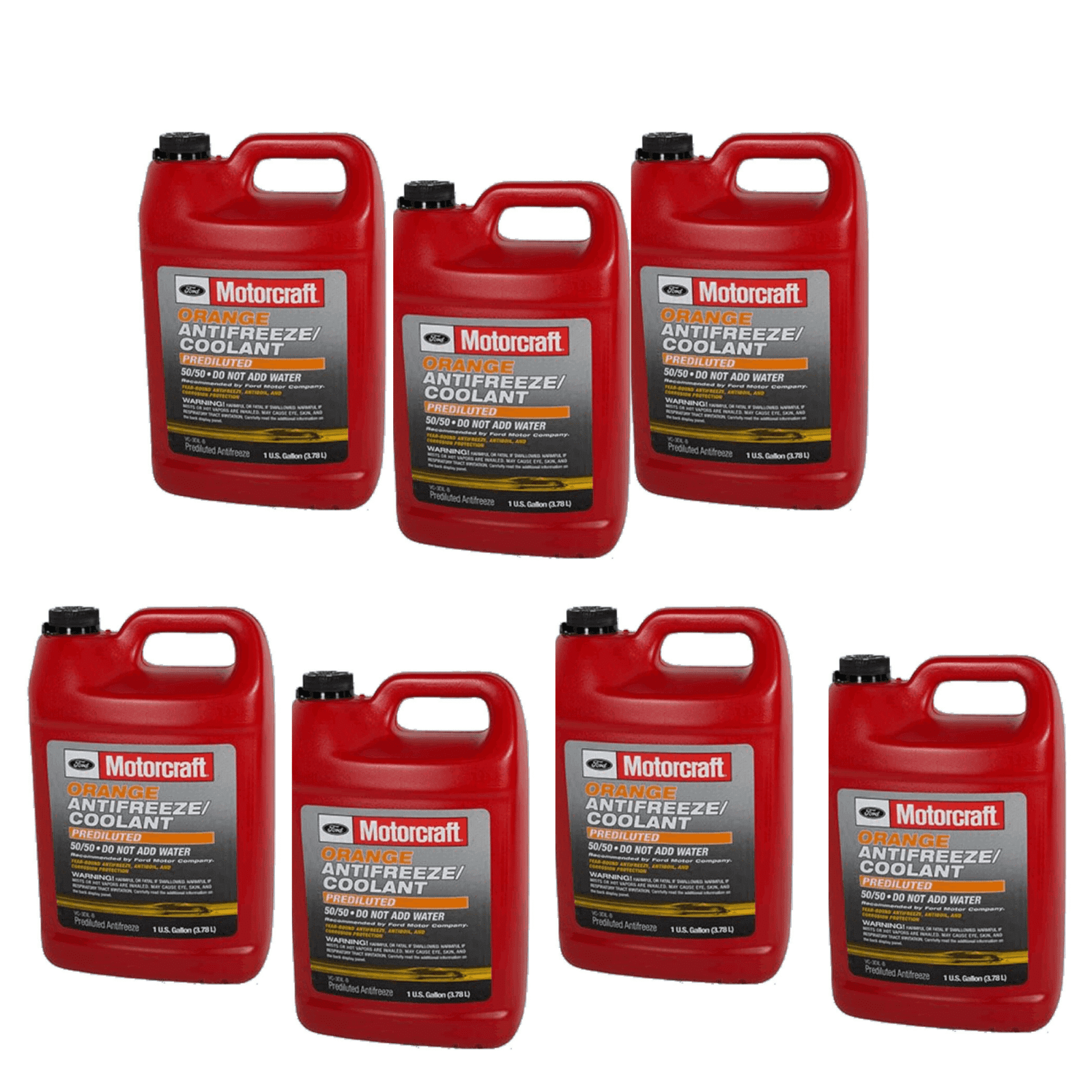 Engine Coolant Antifreeze Motorcraft VC13DLG Orange/Yellow Pre diluted Pack of 7