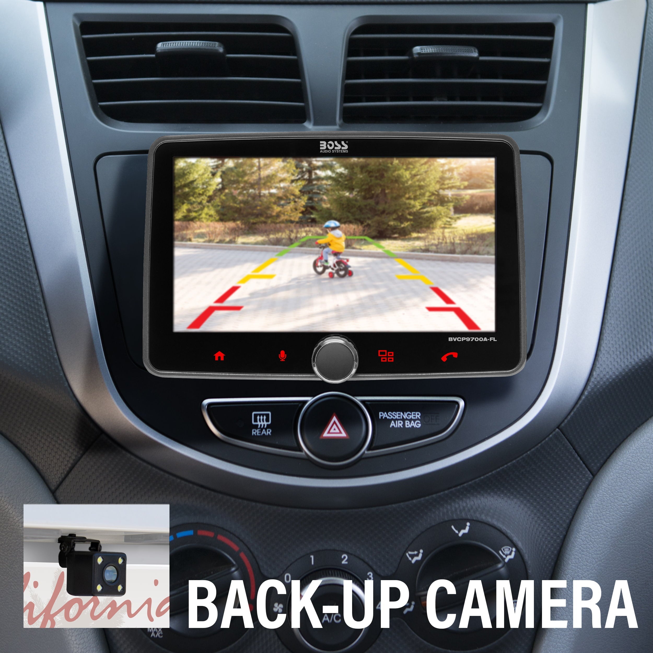 BOSS Audio Systems BVCP9700A-CFL Single Din Car Stereo System with Backup Camera