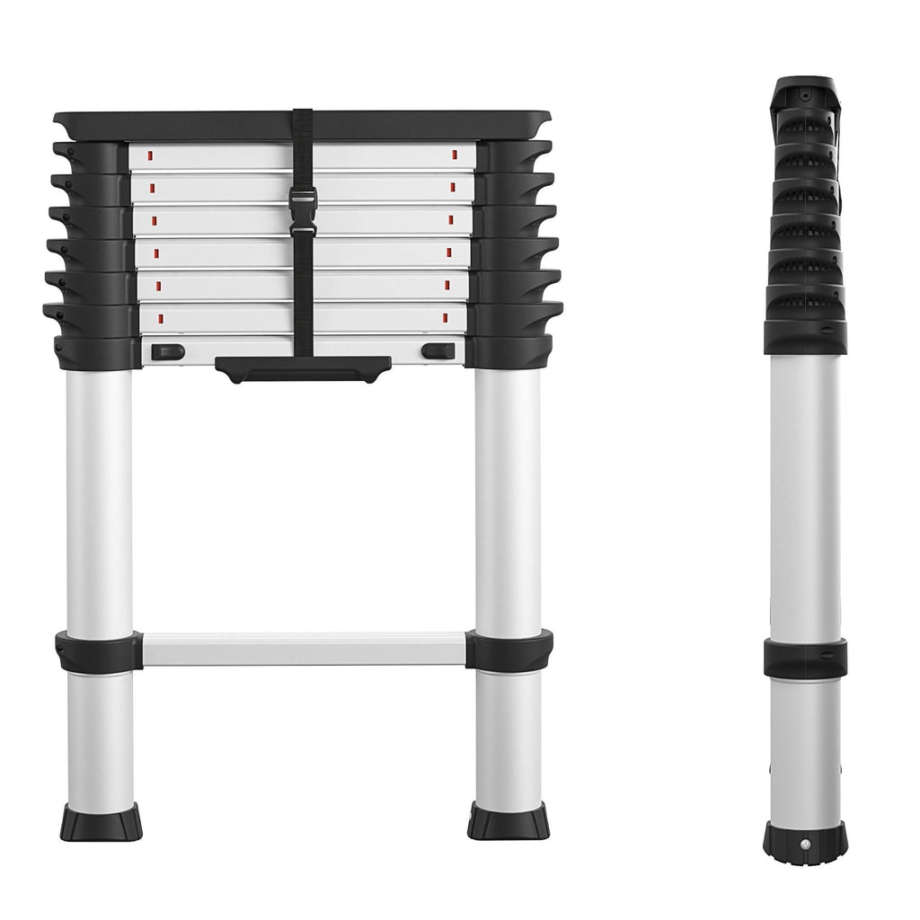 Cosco 8.5 Ft SmartClose Aluminum Telescoping Ladder with Tray Cap and Type 1A 300-Pound Capacity, 12 Ft Max Reach
