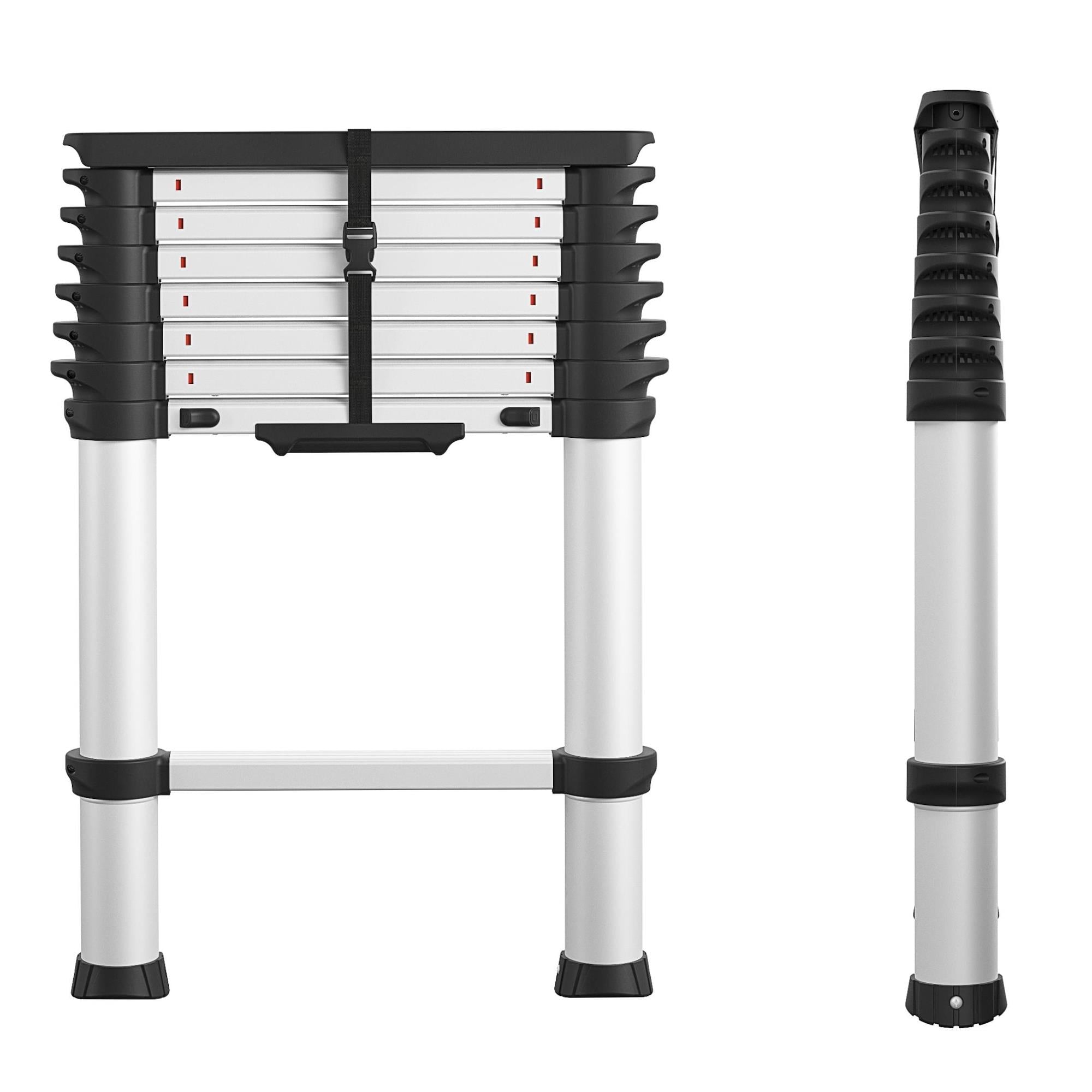 Cosco 8.5 Ft SmartClose Aluminum Telescoping Ladder with Tray Cap and Type 1A 300-Pound Capacity, 12 Ft Max Reach